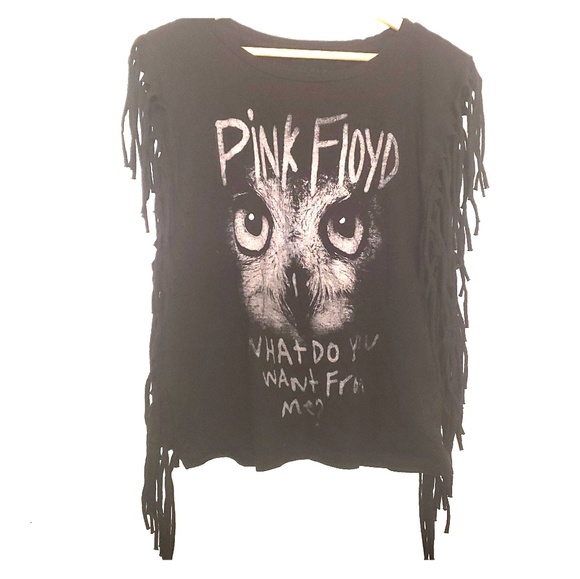 Forever 21 Tops - Sz L Pink Floyd fringe tee